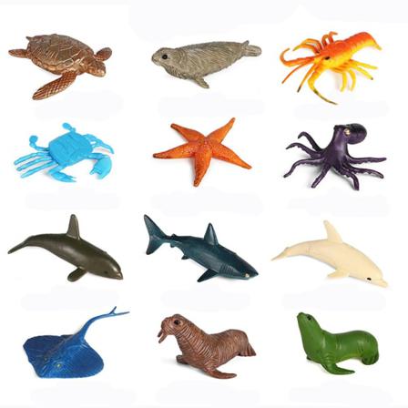 12pcs/ Set Marine Organism Model Ocean Creatures Figurine