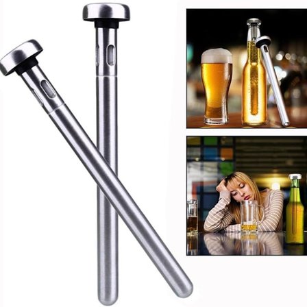 2 pak med rustfrit stål øl afkølere, rustfrit stål flaske afkølere til bar, udendørs KLB