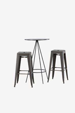 Venture Home - Matgrupp Bistro med 2st stolar Tempe - Svart - Matgrupper - Från Homeroom