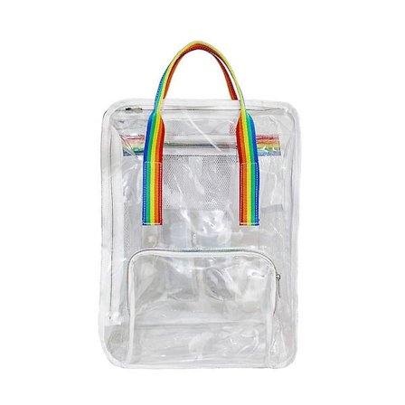 WABJTAM Läpinäkyvä reppu Kestävä läpinäkyvä kirjakassi Läpinäkyvä reppu kouluun, töihin, turvallisuuteen