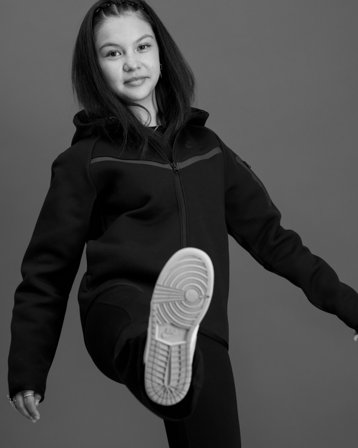 Nike G NSW TCH FLC HD FZ LS - PD Noir Sweats à capuche Fille - Kids Brand Store