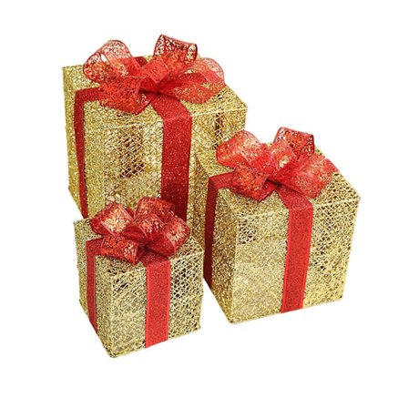 3 Stykker Julegaveæsker Dekoration Julepynt til Vindue Cafe Festival