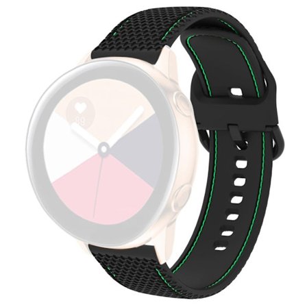 Samsung Galaxy Watch 5 / 5 Pro dubbelfärgat klockarmband i silikon med sömmar - Svart / Grön Linje