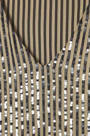 COS Women's Slip Dress A Righe Con Paillettes in Beige