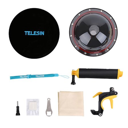 TELESIN Dyk Vattentät Kamerahus Dome Port Tillbehör för SJCAM SJ6/SJ7