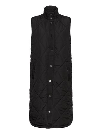 Kameria Quilted Waist Coat Vests Padded Vests Svart Kaffe