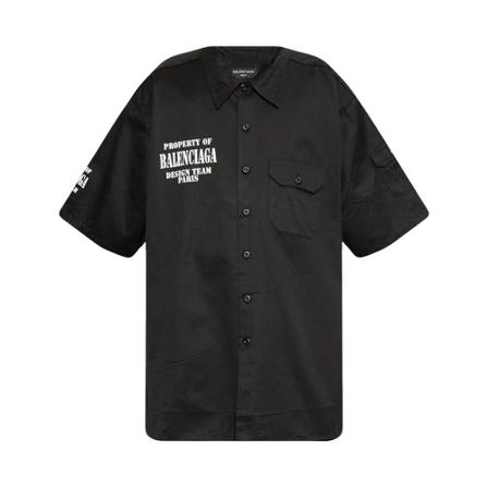 Balenciaga Shirt with short sleeves Sort, Herre Skjorter