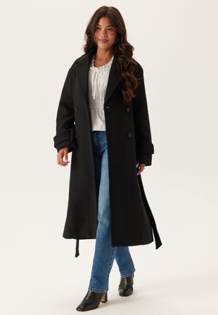 BUBBLEROOM - Belted Wool Blend Coat - XL