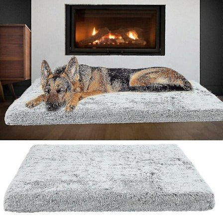 Vaskbar Memory Foam Hundebænk Aftageligt Betræk Vandtæt Madrass Hundeseng L