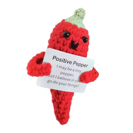 Positiv Dukke Heklet Dukke Liten Kreativ Liten Dukke Figur Gave Strikkedukke Interessant Strikket Dukke for Nyttår Skrivebord