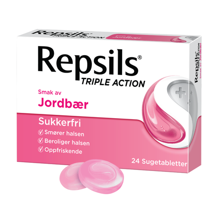 Repsils Triple Action Jordbær, 24 stk.