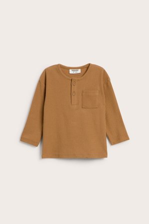 Kappahl | Långärmad ribbad topp | Brun