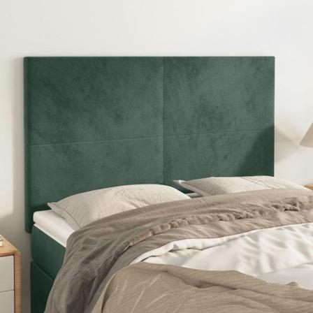 Vidaxl Huvudgavlar 4 St Mörkgrön 72x5x78/88 Cm Sammet Grön