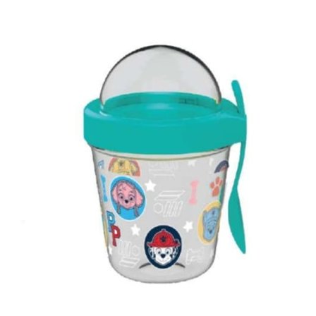Paw Patrol mug med lock och sked - snacksbehållare 350 ml