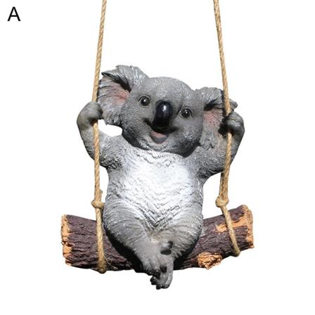 Nydelig dyrestatue realistisk tegneserie harpiks visuell panda koala skulptur hage