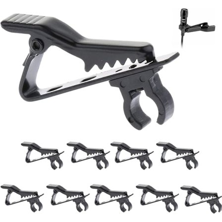 10 clips Aftagelig mikrofonklemme Mini mikrofonklemme Reservemikrofonklemme Fast klemme til mikrofonstativ Passer til 3,5 mm ledninger