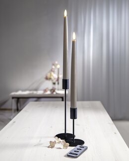 LED antik stearinlys flamme 2-pak + fjernbetjening Muldvarp