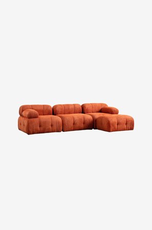 Hanah Home - Hjørnesofa Muffin 4-sædet - Orange - Sofaer med chaiselong - Fra Homeroom