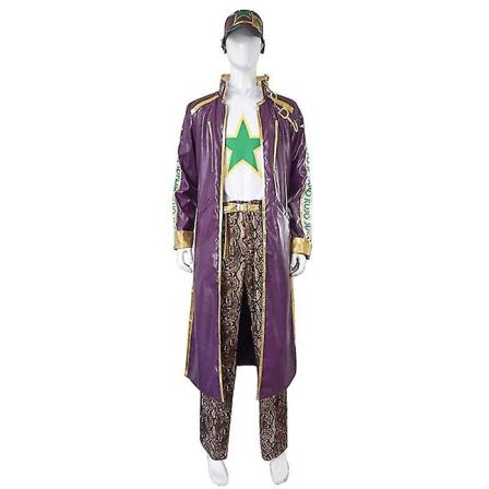 Halloween Anime Jojo's Bizarre Adventure Kujo Jotaro Cosplay Costume Vuxen Top Byxor Kappa Hel kostym Halloween Carnival Costume Hög kvalitet XXXL