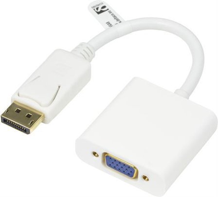 Deltaco DP-VGA8 - Videokonverter - DisplayPort - VGA - hvit