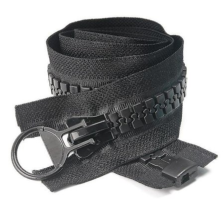 Adskillelige jakkelynlåse, 1 stk 80 cm dobbelt åben super stor plastik lynlås trækker sorte tænder kraftige lynlåse til DIY syning skrædder håndværk 