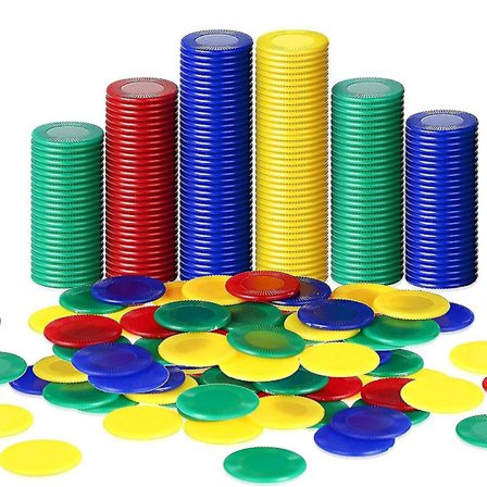 400 st plastpokermarker spelmarker 4 färger räknekort för spel räkning bingo spel