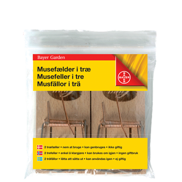 Muizenval van hout 2 stuks