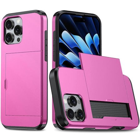 For iPhone 16 Pro Max Deksel TPU+PC Beskyttende Telefondeksel med Kortholder