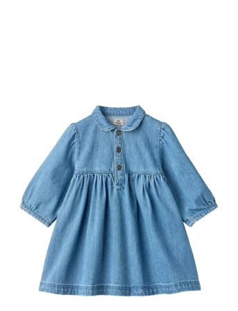 Copenhagen Colors | Organic Denim Dress W. Puff Sleeves | 80