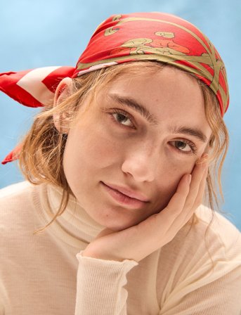 Becksöndergaard Magna Flower Sia Scarf - Red - ONE SIZE