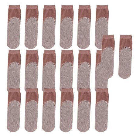 Ankelhøye gjennomsiktige nylonstrømper myke strømpebukser 10 par i kaffefarge KLB