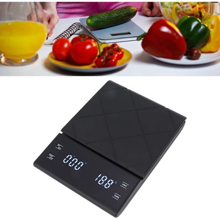 2025 Siste Modell Digital Kjøkkenvekt, 3 kg / 0,1 g Høy Presisjon Multifunksjonell Matvekt med Timer, Batteridrevet Elektronisk Kaffevekt