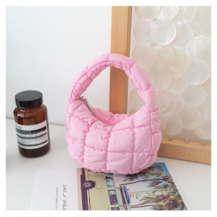 Rutet skulderveske Puffy veske ROSA