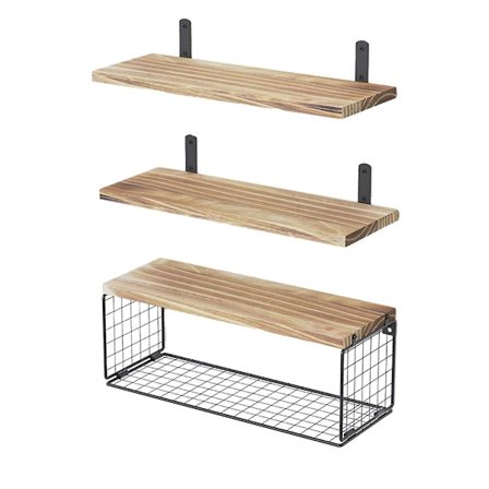 Badrumshyllor Över Toalett, Flytande Badrumsvägghyllor Med Trådkorg, Hylla För Väggdekor