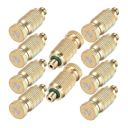 Messinkisuuttimet, 10 kpl, messinki, korkeapaineinen sumutussuutin, maisemointiin, ulkojäähdytykseen, tippumattomat suuttimet