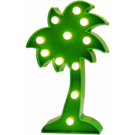 LED-palmetrelys, søt kokosnøtttre nattbordslampe lys for