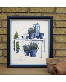 Broderikit billede Blå krukker - Oehlenschläger