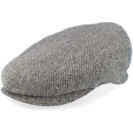 Stetson - Beige flatcap Czapka Z Daszkiem - Ivy Cap Silk Black/Brown Herringbone Flat Cap @ Hatstore