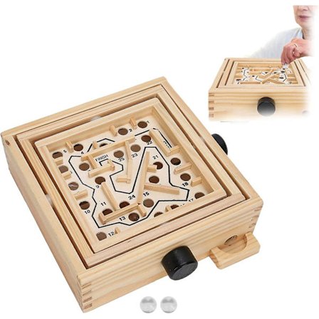 Tre Labyrint Spill, Maze Puslespill Leker Balanse Brett Bord Maze Spill Forebygge Demens For Eldre 16 x 16 x 5.3cm