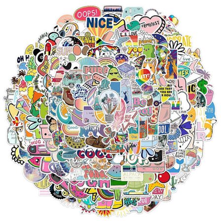 Vannflaske-klistremerker, 200 stk./pakke Vanntette søte vinyl-estetiske klistremerker for bærbar datamaskin, skateboard, telefonklistremerker for 