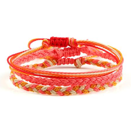 3st Vattentät Vaxtråd Flätade Armband Handgjorda Justerbar