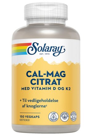 Solaray Cal-Mag Citrat med vitamin D og K2 150 kaps., Helse & Madvarer, Vitaminer, D-vitamin