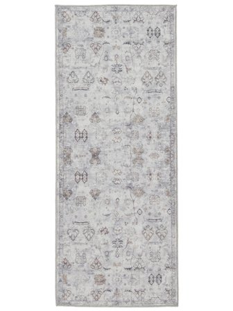 Vintage Washable Small Ganti Oriental Rug - Grey/Beige 80X200 Cotton, Classic Style