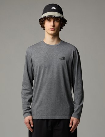 The North Face M L/S Simple Dome Tee - Grey - XL