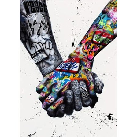 30x40cm Aikuisten ja Lasten 5D DIY Timanttimaalaussetti - Graffiti Palm