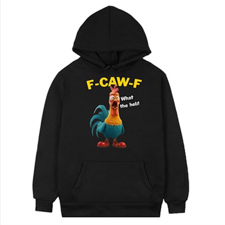 F-CAW-F Tema Rolig Vardaglig Hoodie Unisex Långärmad Tröja Svart