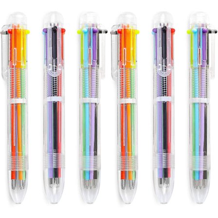 6-pak 0,5 mm 6-i-1 Multifarvet Kuglepen 6 Farver Tilbagetrækkende Kuglepenne