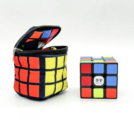 Magisk Terningtaske Dobbeltsidet Plys Rubiks Terning Opbevaringstaske Møntpung Nøglering Vedhæng Bærbar Taske Samleobjekter Legetøj Børnegaver Magic 