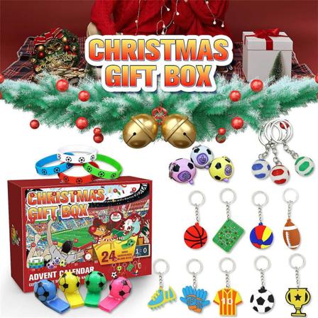 2023 Jul Barnfotbollsleksakssats Adventskalender Xmas 24 dagars nedräkning Blindbox Barnpresent