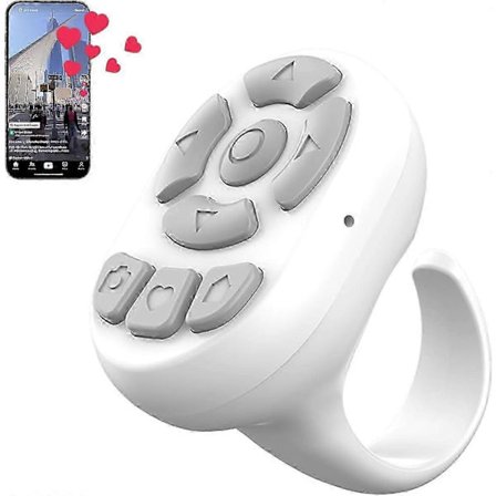 Tiktok Scrollningsring med fjärrkontroll för fingret, trådlös Bluetooth-fjärrkontroll för fingertoppen, fjärrkontroll för scrollning för iPhone iPad 